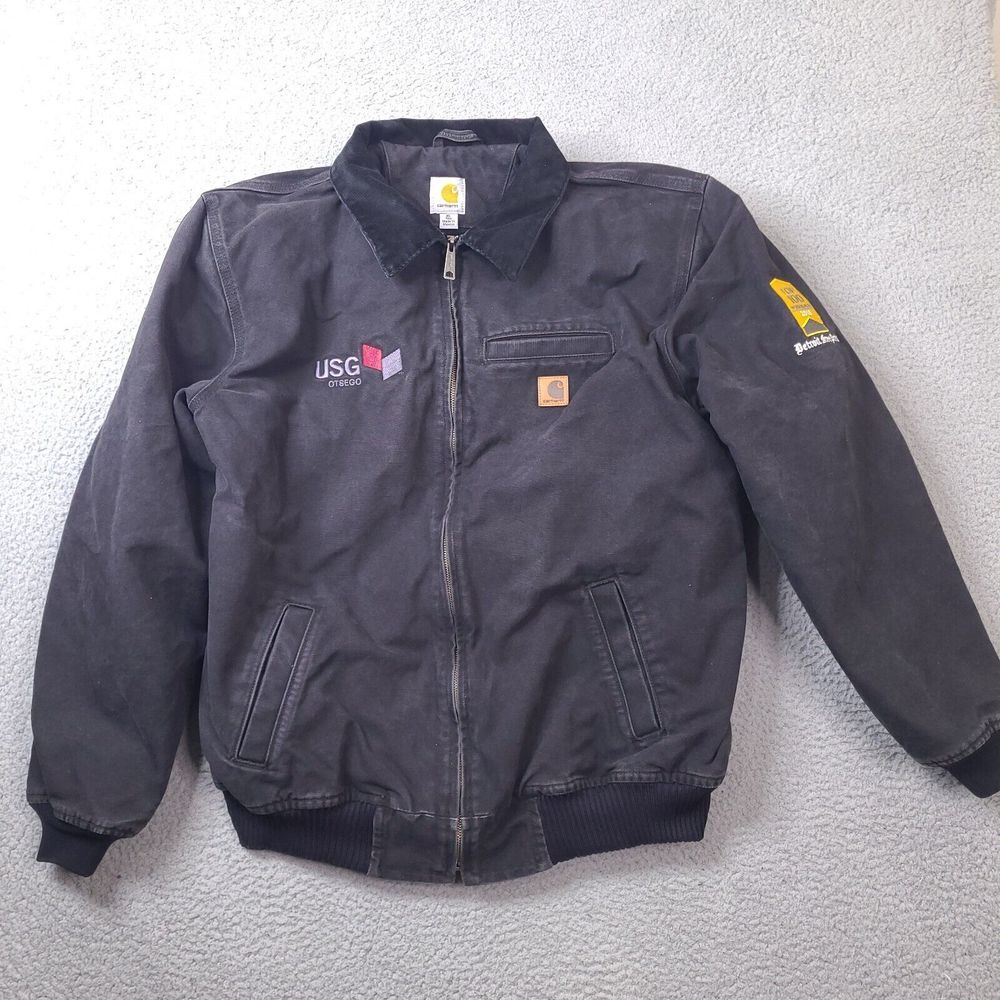 Carhartt Detroit Bankston Jacket XLT Black‎ Quilted Canvas Bomber 101228-001